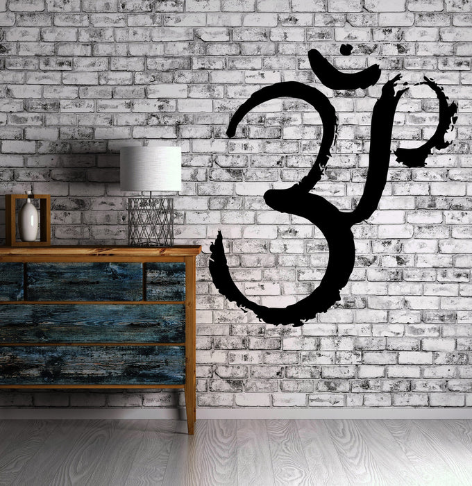 Wall Decal Fire Yoga Symbol Om Spiritual Sanskrit Decor Vinyl Art Sticker Unique Gift M574