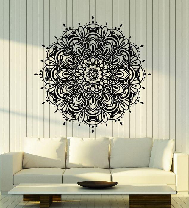 Vinyl Wall Decal Floral Ornament Pattern Beautiful Mandala Stickers Mural (g4917)