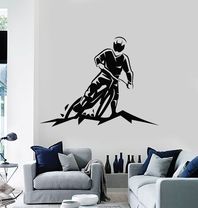 Vinyl Wall Decal Motocross Racer Bike Mountain Sport Stickers Mural (g5345)