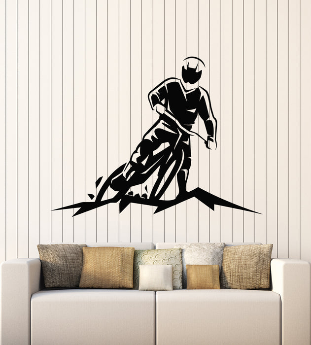 Vinyl Wall Decal Motocross Racer Bike Mountain Sport Stickers Mural (g5345)