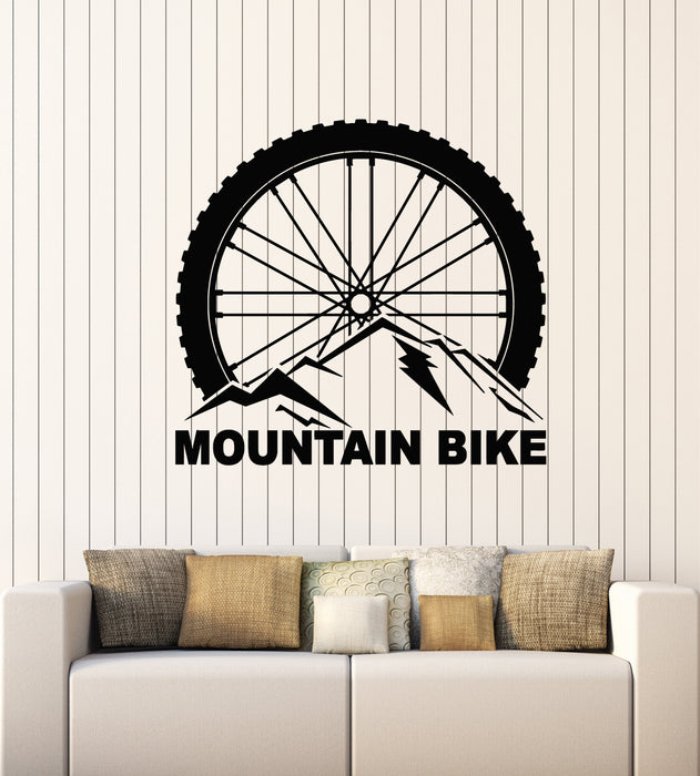 Vinyl Wall Decal Mountain Bike Extreme Sports Bicycle Wheel Stickers Mural (g2441)