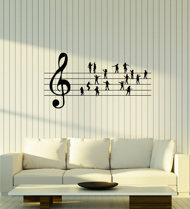 Vinyl Wall Decal Piano Musical Key Treble Clef Music School Stickers Mural (g3710)