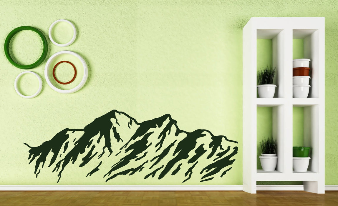 Vinyl Decal Nature Wall Sticker Majestic Mountains Snowy Peaks Living Room (n348)