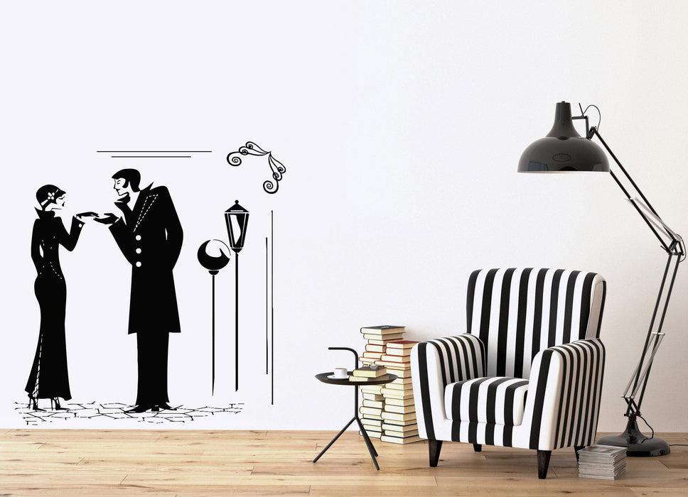 Wall Stickers Vinyl Decal Landscape Retro Romantic Couple in Love Unique Gift (n534)