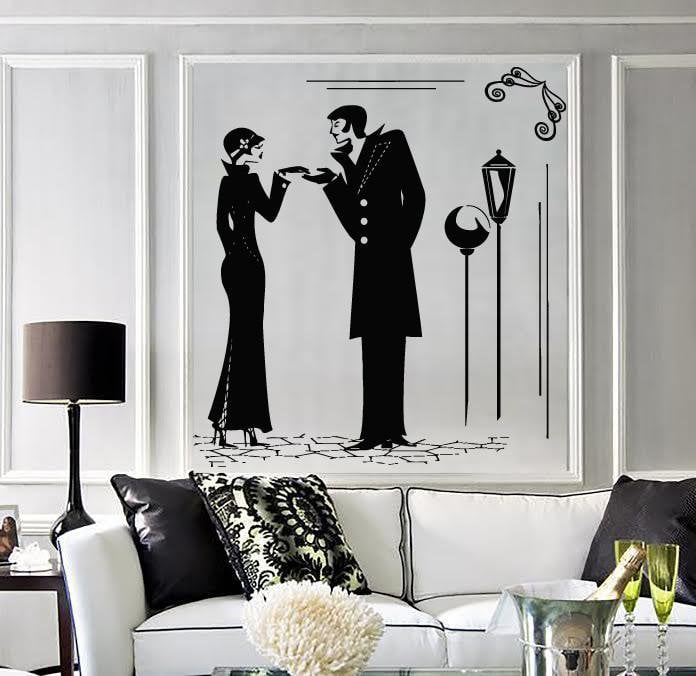 Wall Stickers Vinyl Decal Landscape Retro Romantic Couple in Love Unique Gift (n534)