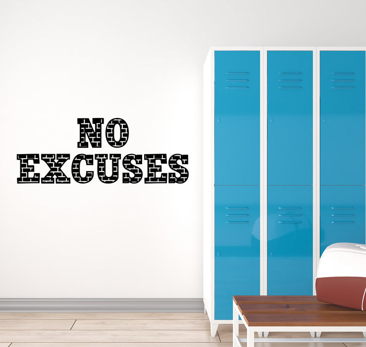 Vinyl Wall Decal No Excuses Home Gym Fitness Words Phrase Sports Motivational Stickers Mural (ig6308)