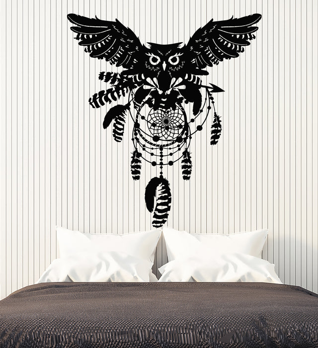 Vinyl Wall Decal Bird Owl Nursery Kids Room Dream Catcher Stickers Mural (g3198)