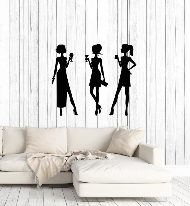 Vinyl Wall Decal Cocktail Party Girls Women Nightclub Interior Art Stickers Mural (ig5969)