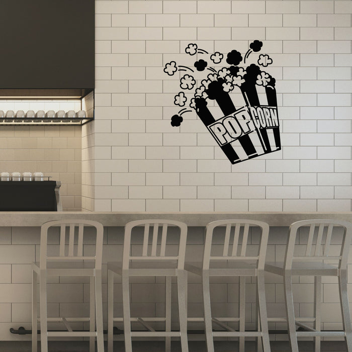 Pop Corn Wall Vinyl Decal Cinema Food Fast Food Lettering Sweet Salty Stickers Mural (k271)