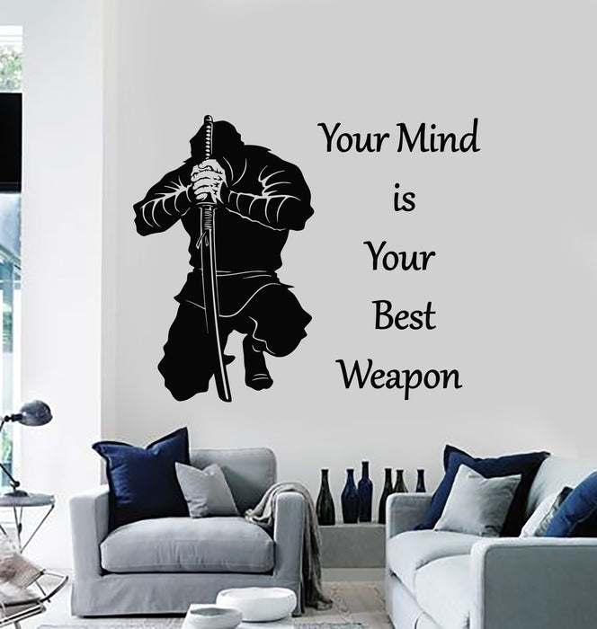 Vinyl Wall Decal Samurai Quote Words Weapon Japanese Warrior Stickers Mural (g2296)