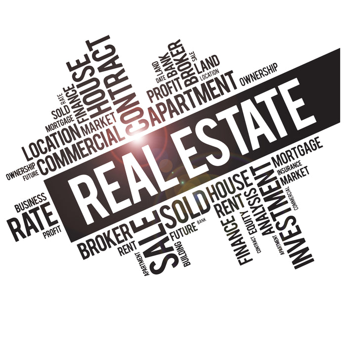 Vinyl Wall Decal Real Estate Broker Words Cloud Interior Art Stickers Mural (ig5733)