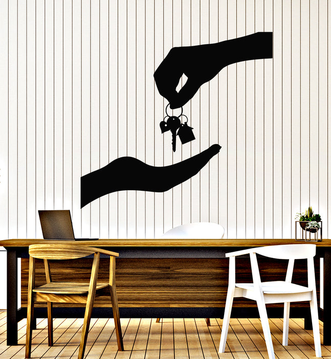 Vinyl Wall Decal Real Estate Agency House Keys Realtor Decor Stickers Mural (g2997)