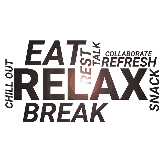 Wall Decal Office Quote Eat Relax Break Room  Words Cloud Decoration Idea Stickers Mural (ig6013)