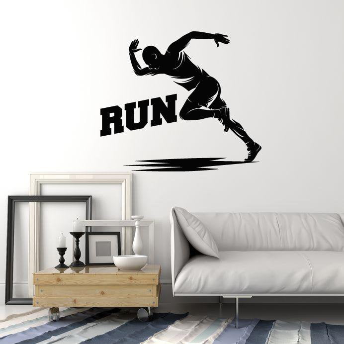 Vinyl Wall Decal Runner Run Marathon Athlete Sports Athletics Stickers Mural (ig5519)