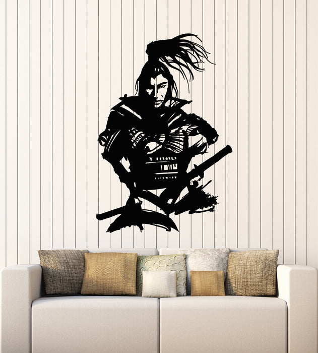 Vinyl Wall Decal Asian Warrior Japanese Samurai Fighter Stickers Mural (g4125)