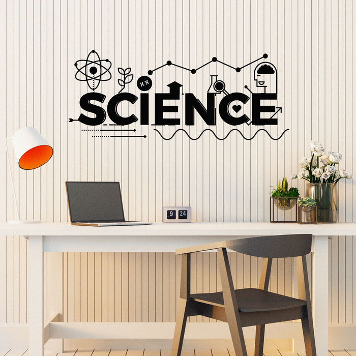 Vinyl Wall Decal Science Class Chemistry Physics Stem School Stickers Mural (g8031)