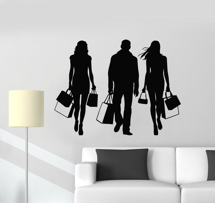 Vinyl Wall Decal Shopping Fashion Woman Man Shop Sale Stickers Mural (g1692)