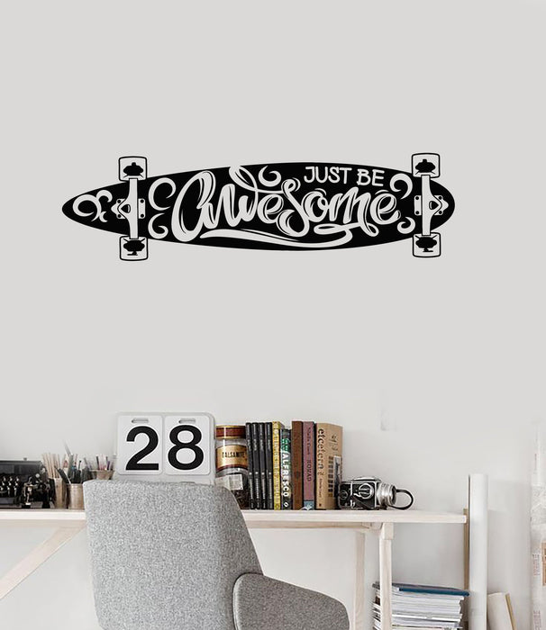 Skateboard Vinyl Wall Decal Quote Skateboarding Teenage Room Stickers Mural (ig5319)