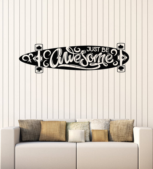 Skateboard Vinyl Wall Decal Quote Skateboarding Teenage Room Stickers Mural (ig5319)