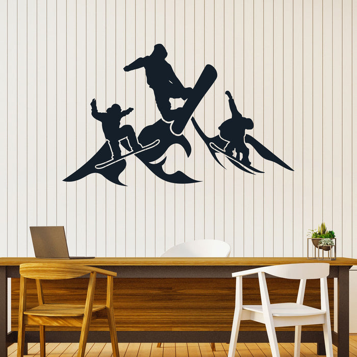 Snowboard Vinyl Wall Decal Winter Sport Mountains Extreme Stickers Mural (k197)