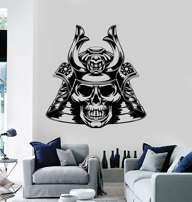 Vinyl Wall Decal Helmet Asian Warrior Skull Samurai Mask Stickers Mural (g1313)