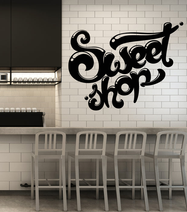 Vinyl Wall Decal Sweet Shop Inscription Confectionary Candy Cake Stickers Mural (g1245)