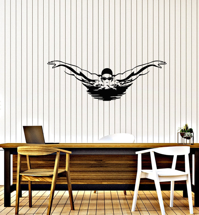 Vinyl Decal Wall Sticker Swimmer Swim Pool Sport Decor Unique Gift (g035)