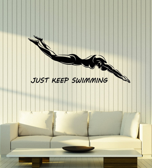 Vinyl Wall Decal Swimming Quote Swimmer Swim Sports Decor Art Stickers Mural (ig5466)