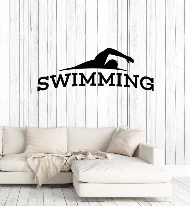 Vinyl Wall Decal Swimming Pool Word Swimmer Swim Teen Room Decor Stickers Mural (ig6120)