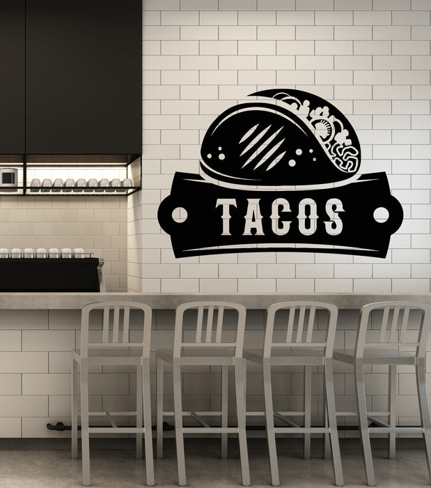 Vinyl Wall Decal Traditional Mexican Food Tasty Tacos Kitchen Decor Stickers Mural (g1566)