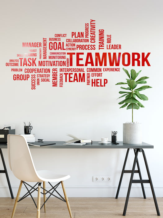 Vinyl Wall Decal Teamwork Motivation Team Work Business Office Space Decor Stickers Mural (ig6280)