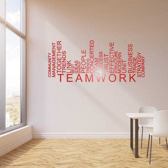 Vinyl Wall Decal Teamwork Words Business Office Decor Stickers Unique Gift (1609ig)