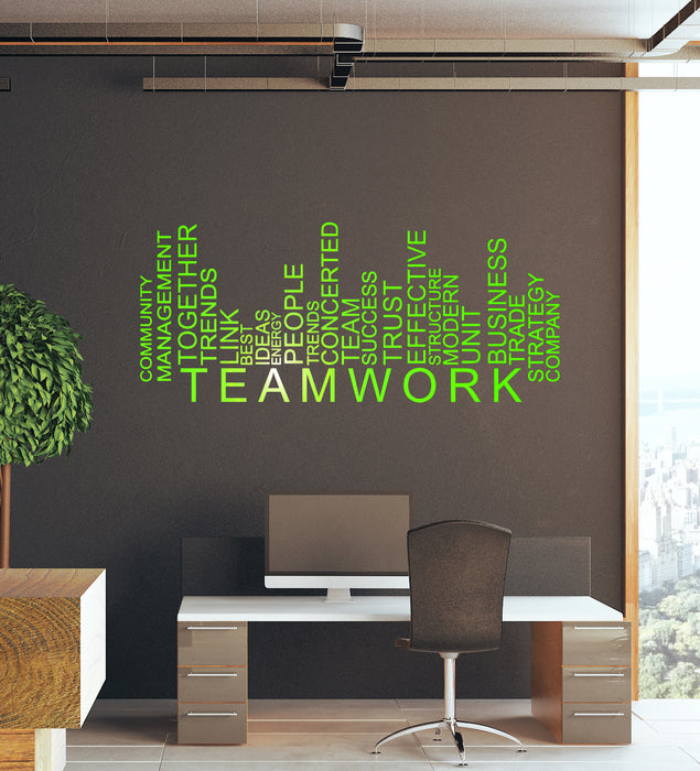Vinyl Wall Decal Teamwork Words Business Office Decor Stickers Unique Gift (1609ig)