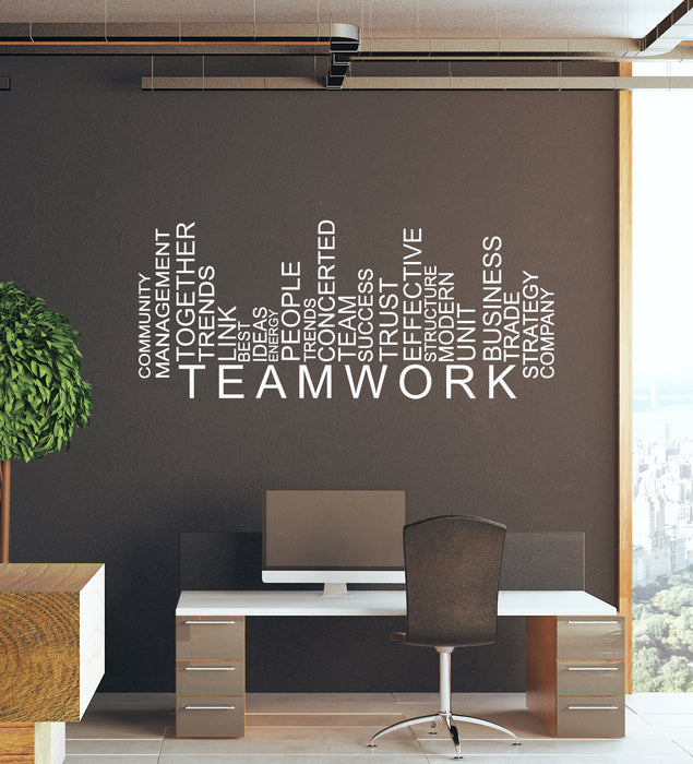 Vinyl Wall Decal Teamwork Words Business Office Decor Stickers Unique Gift (1609ig)