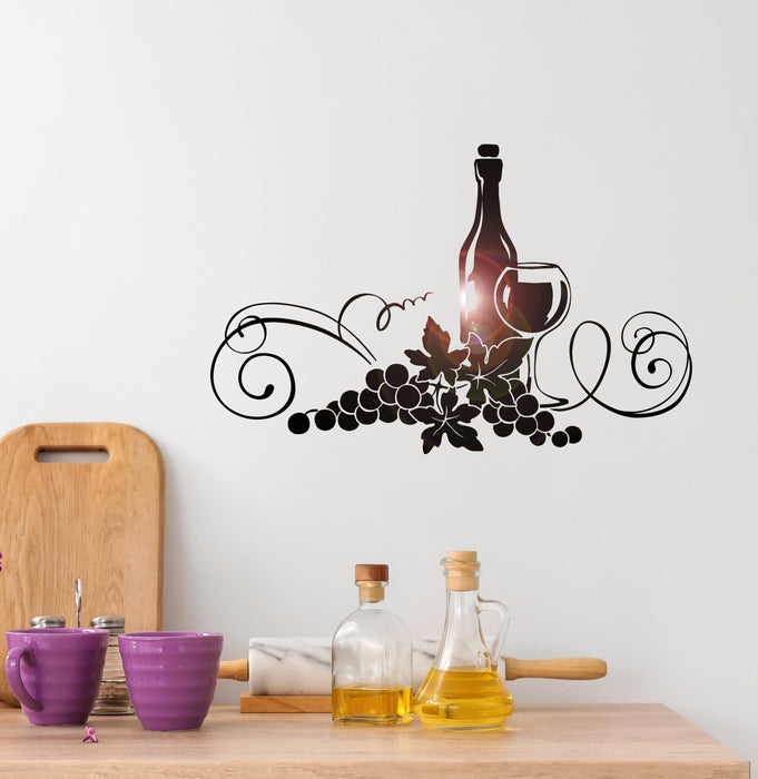 Vinyl Decal Wine Alcohol Drink Kitchen Decor Restaurant Wall Stickers Unique Gift (ig2616)
