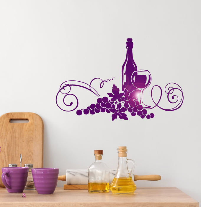 Vinyl Decal Wine Alcohol Drink Kitchen Decor Restaurant Wall Stickers Unique Gift (ig2616)