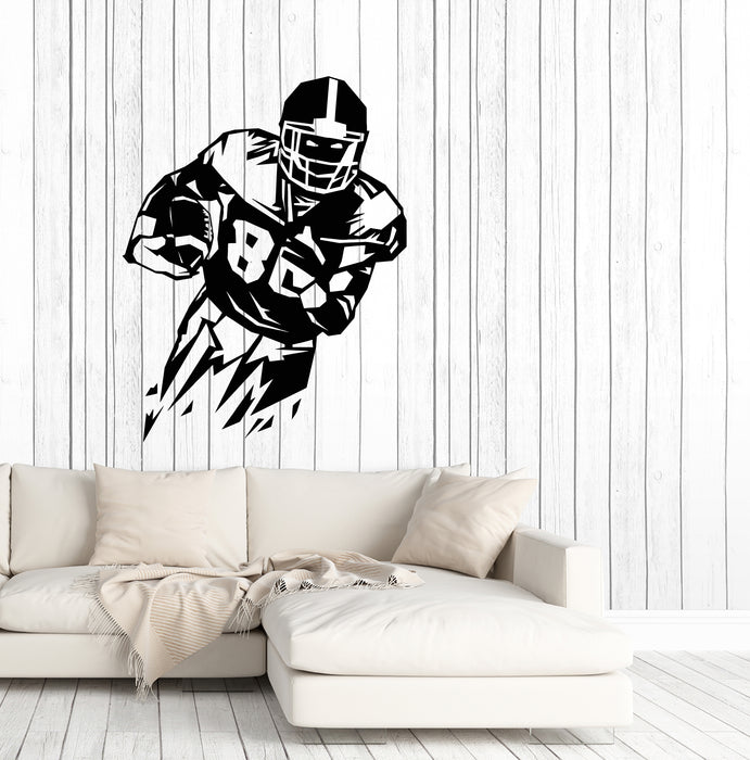 Vinyl Wall Decal American Football Game Sport Player Ball Stickers (3292ig)