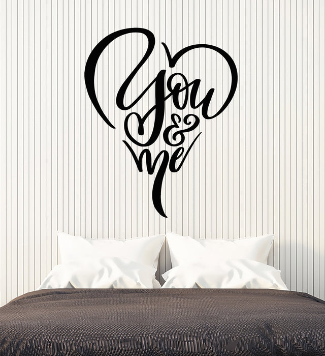Vinyl Wall Decal Quote Words Love You And I Bedroom Decor Stickers (2800ig)