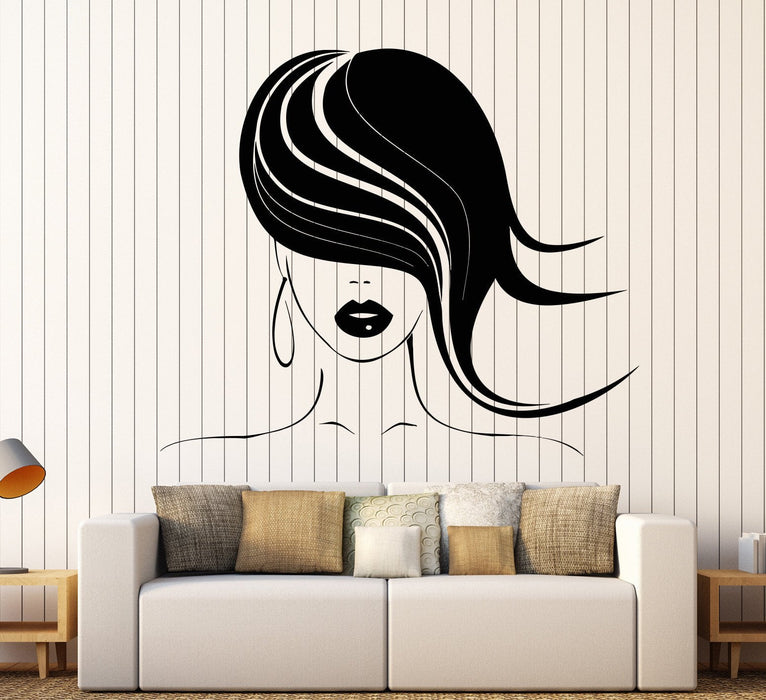 Vinyl Wall Decal Hairstyle Beauty Hair Salon Barbershop Hairdresser Stickers Unique Gift (1240ig)