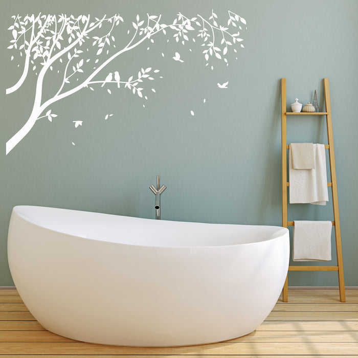 Vinyl Wall Decal Birds On Tree Branch Nature Landscape Nursery Room Decor Stickers (4161ig)