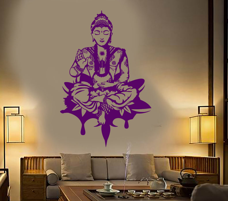 Vinyl Wall Decal Buddha Meditation Yoga Center Stickers Unique Gift (ig3845)