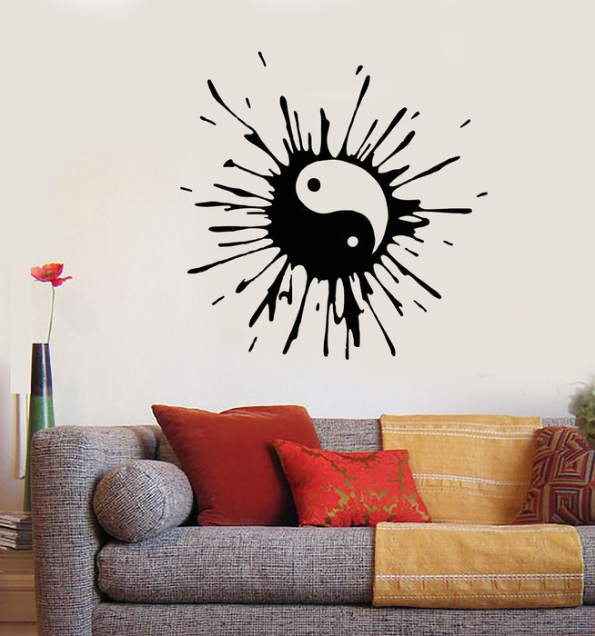 Vinyl Wall Decal Blot Yin Yang Symbol Buddhism Asian Style Stickers Unique Gift (1795ig)