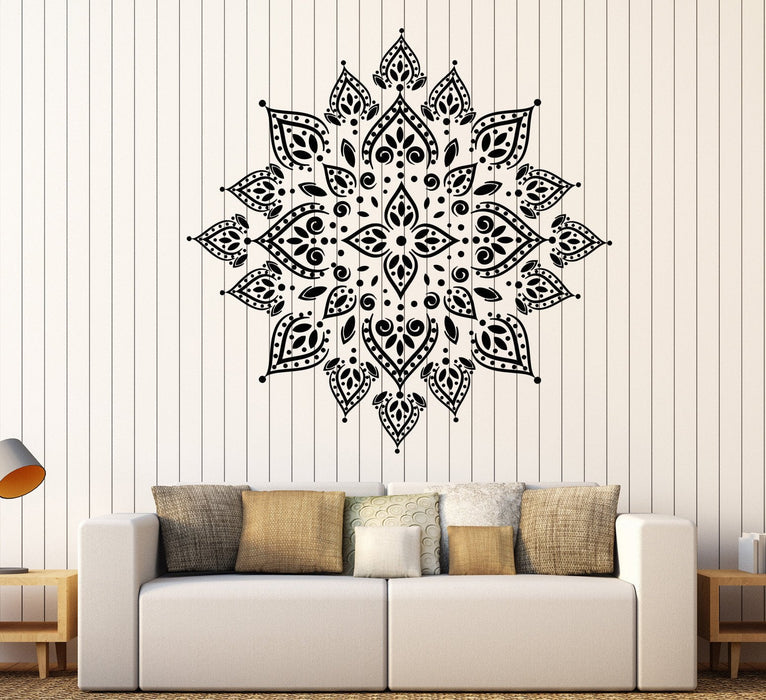 Vinyl Wall Decal Mandala Yoga Meditation Hinduism Lotus Stickers Unique Gift (705ig)