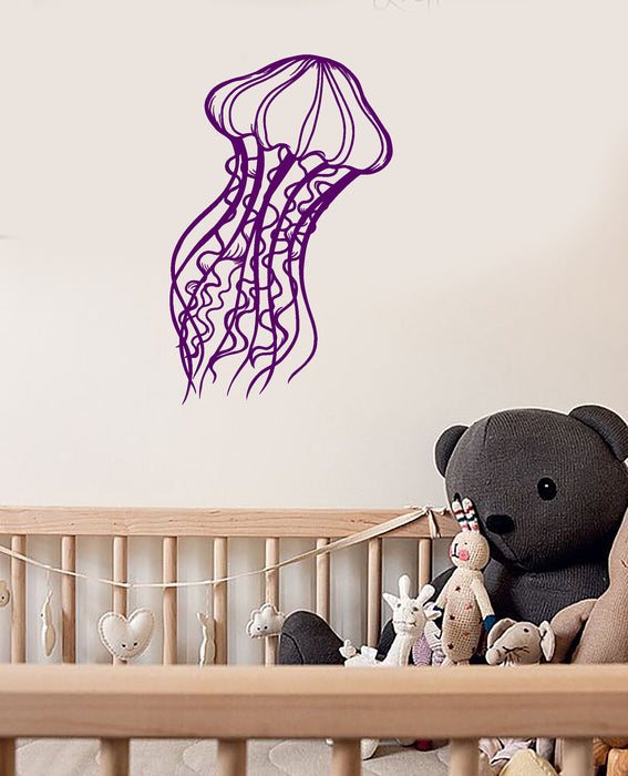 Vinyl Wall Decal Sea Ocean Cartoon Jellyfish Animal Marine Style Stickers (4116ig)