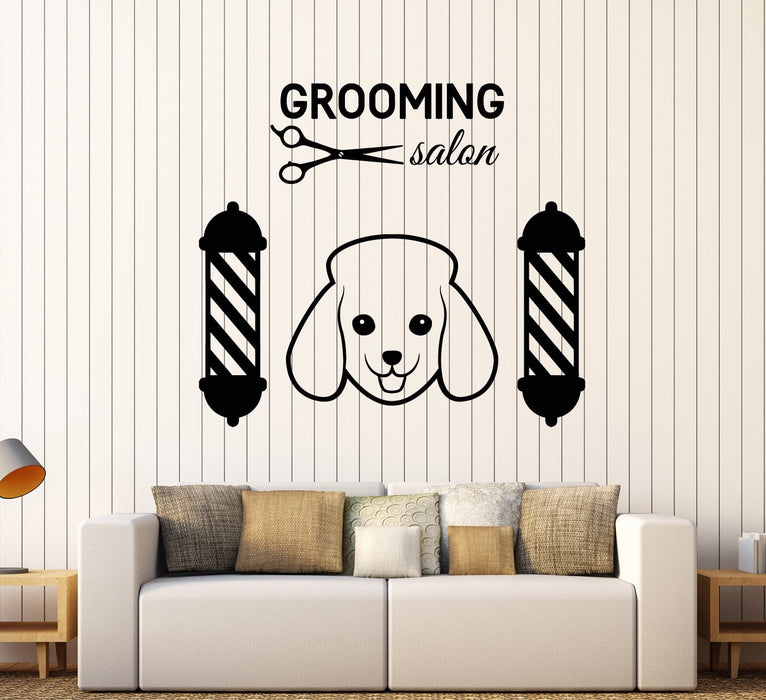 Vinyl Wall Decal Grooming Pet Dog Logo Scissors Stickers (2181ig)