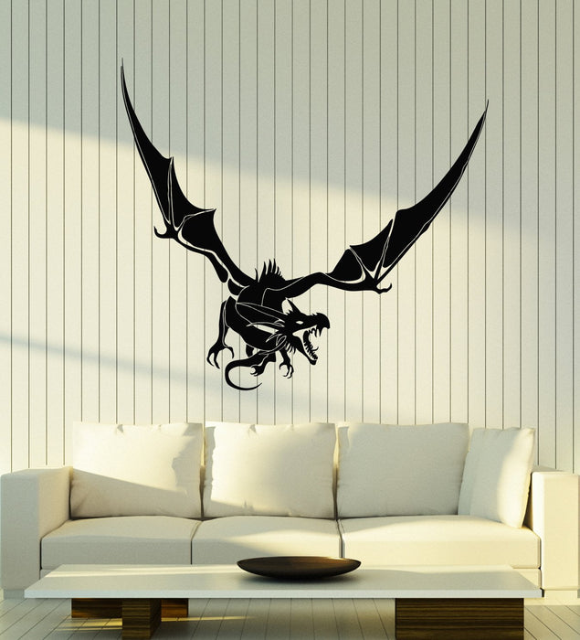 Vinyl Wall Decal Scary Dragon Fantasy Fairy Tale Fantastic Beast Stickers (2618ig)