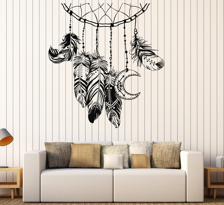 Vinyl Wall Decal Dreamcatcher Feathers Bedroom Design Nursery Stickers Unique Gift (811ig)