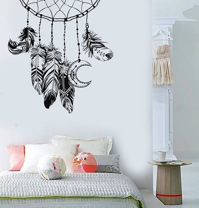 Vinyl Wall Decal Dreamcatcher Feathers Bedroom Design Nursery Stickers Unique Gift (811ig)