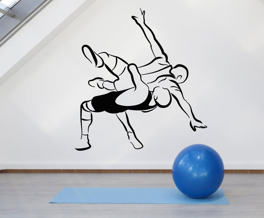Vinyl Wall Decal Martial Arts Fighter Boy Fight Wrestling Combat Sport Stickers Unique Gift (1926ig)