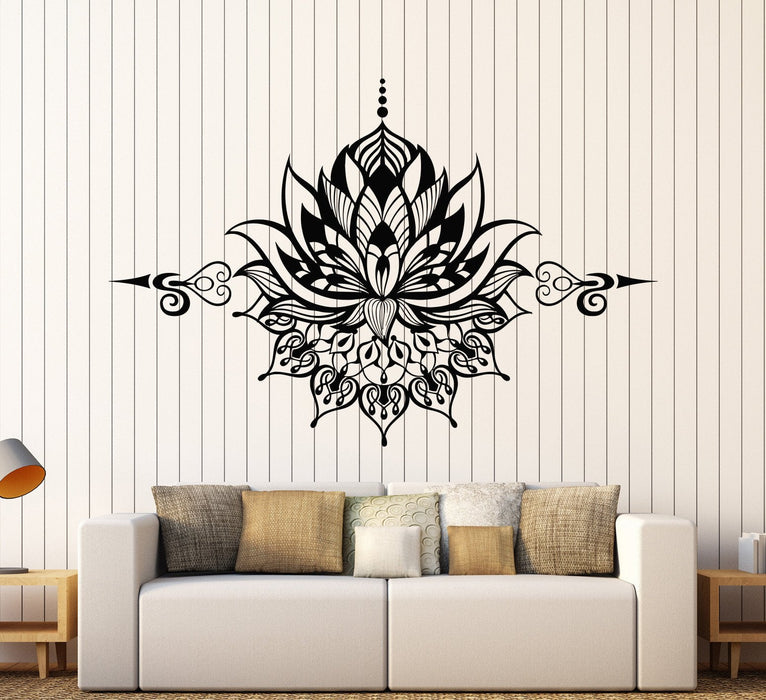 Vinyl Wall Decal Lotus Flower Yoga Buddhism Meditation Symbol Stickers Unique Gift (749ig)